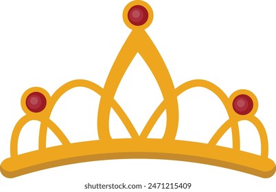 Golden Crown Monarch Isolated on White Background. Vector Illustration.