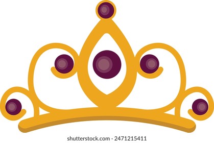 Golden Crown Monarch Isolated on White Background. Vector Illustration.