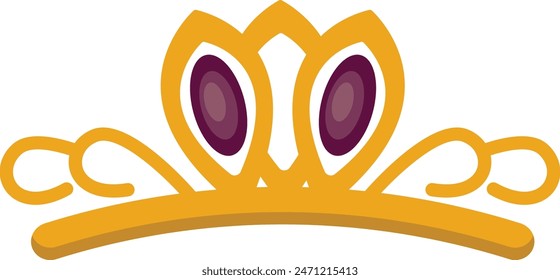 Golden Crown Monarch Isolated on White Background. Vector Illustration.