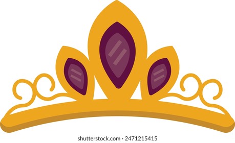 Golden Crown Monarch Isolated on White Background. Vector Illustration.