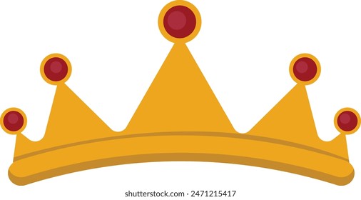 Golden Crown Monarch Isolated on White Background. Vector Illustration.