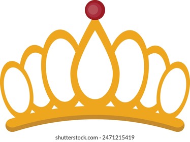 Golden Crown Monarch Isolated on White Background. Vector Illustration.