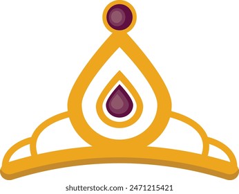 Golden Crown Monarch Isolated on White Background. Vector Illustration.