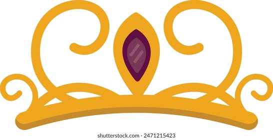 Golden Crown Monarch Isolated on White Background. Vector Illustration.