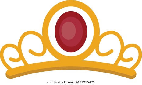 Golden Crown Monarch Isolated on White Background. Vector Illustration.