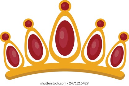 Golden Crown Monarch Isolated on White Background. Vector Illustration.