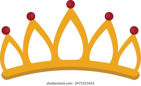 Golden Crown Monarch Isolated on White Background. Vector Illustration.