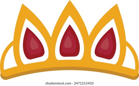 Golden Crown Monarch Isolated on White Background. Vector Illustration.