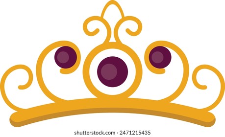 Golden Crown Monarch Isolated on White Background. Vector Illustration.