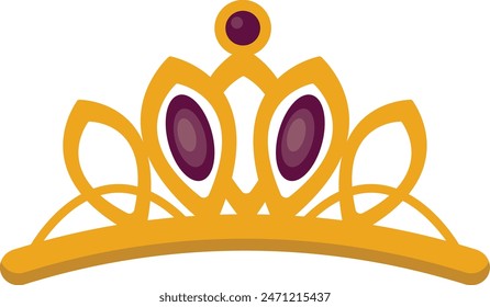 Golden Crown Monarch Isolated on White Background. Vector Illustration.