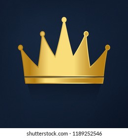 Golden crown on blue background vector