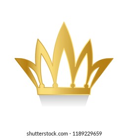 Goldene Krone auf weißem Hintergrund, Vektorgrafik