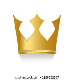 Golden crown on white background vector