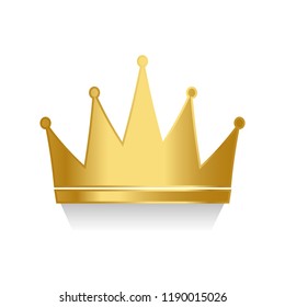 Golden crown on white background vector