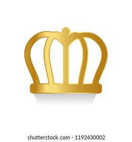 Corona dorada en vector de fondo blanco