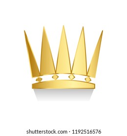 Golden crown on white background vector