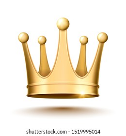 Golden crown on a white background. Vector illustration.