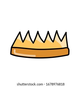 
Golden crown on a white background in cute style. Simple vector illustration.