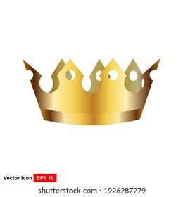 Golden crown on a white background. Vector illustration.