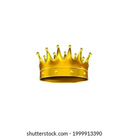 Golden crown on a white background. Vector illustration.