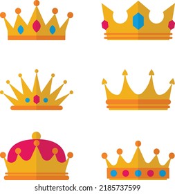 Golden crown on a white background. vector illustration.