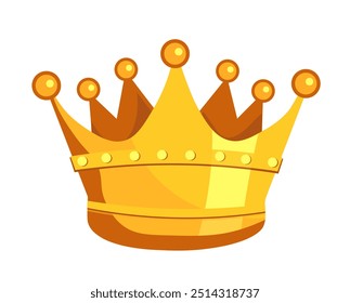 Golden crown on a white background