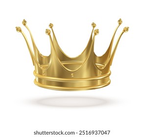 Golden crown on a white background. Vector illustration