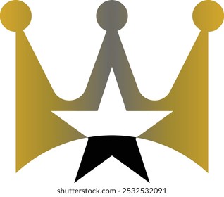Corona de oro sobre Vector de fondo blanco.