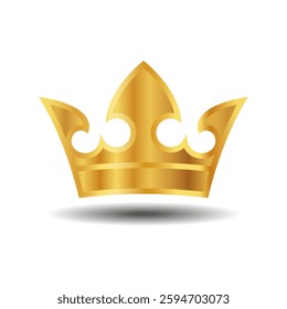 Golden crown on a white background. Vector image.