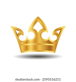 Golden crown on a white background. Vector image.