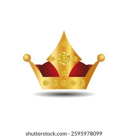 Golden crown on a white background. Vector image.