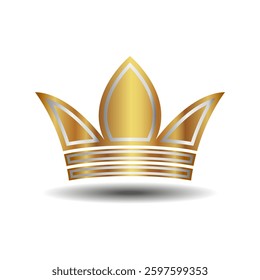 Golden crown on a white background. Vector image.