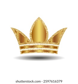 Golden crown on a white background. Vector image.