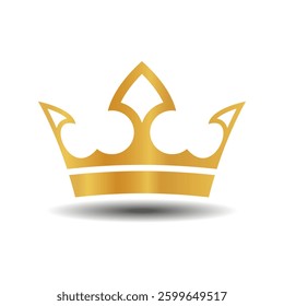 Golden crown on a white background. Vector image.