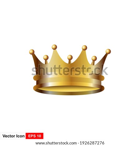 Golden crown on a white background. Vector illustration.