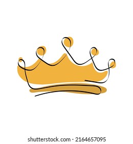 Golden Crown One Line Art Drawing Stock Vector (Royalty Free ...