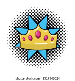 golden crown pop art icon