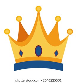 Corona de oro con el icono de Vector de aspecto realista.