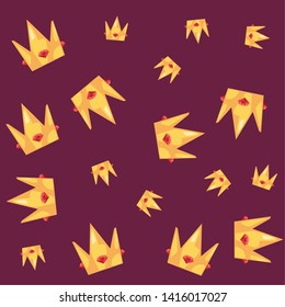 golden crown with red diamonds vector illustration
