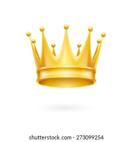 Golden crown royal attribute isolated on a white background