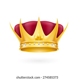 Golden crown royal attribute isolated on a white