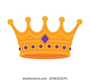 Golden Crown as Royal and Monarch Symbol Vector Illustration