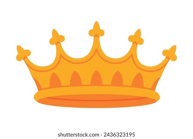 Golden Crown as Royal and Monarch Symbol Vector Illustration