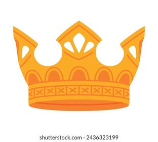 Golden Crown as Royal and Monarch Symbol Vector Illustration