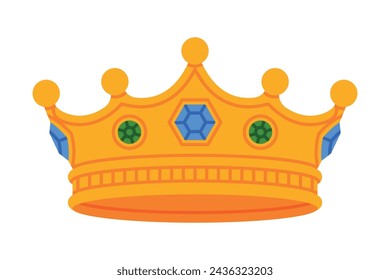 Golden Crown as Royal and Monarch Symbol Vector Illustration