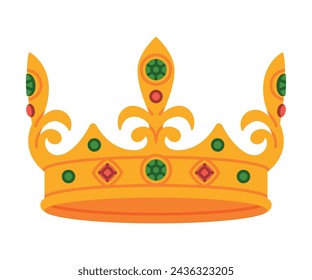 Golden Crown as Royal and Monarch Symbol Vector Illustration