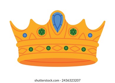 Golden Crown as Royal and Monarch Symbol Vector Illustration