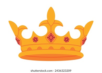 Golden Crown as Royal and Monarch Symbol Vector Illustration