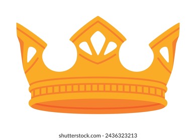 Golden Crown as Royal and Monarch Symbol Vector Illustration