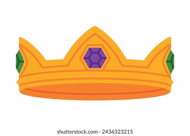 Corona de oro como símbolo real y monarca ilustración vectorial